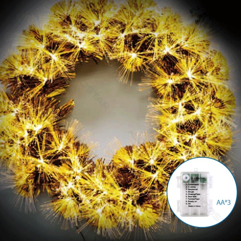 Aigostar - LED välistingimustes 3D jõuluvõru 72xLED/3xAA Ø 50 cm IP44 soe valge