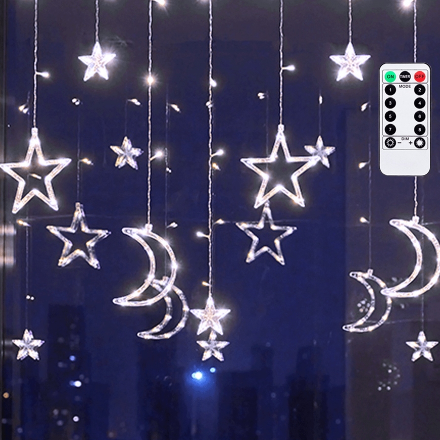 Aigostar - LED välistingimustes jõulukaunistuste rida 120xLED/6W/230V/8 režiimi 3x0,6m IP44 külmvalge + kaugjuhtimispult