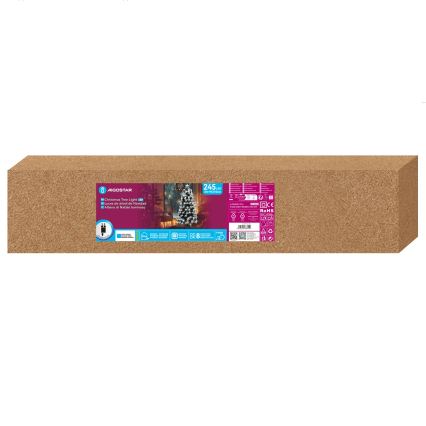 Aigostar - LED-välijõulupuu, 245 LEDi, 8 funktsiooni, 2,1 m, IP44, külmvalge