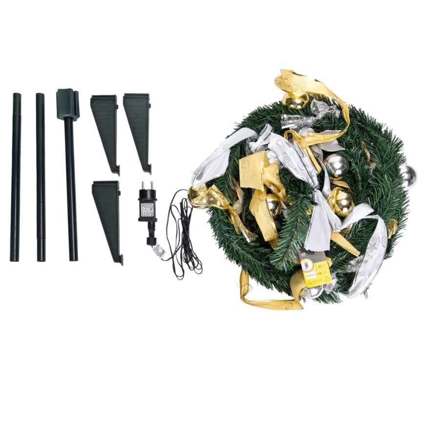 Aigostar - LED välistingimustes jõulupuu 80 LED 1,2 m IP44 valge/kuldne külmvalge