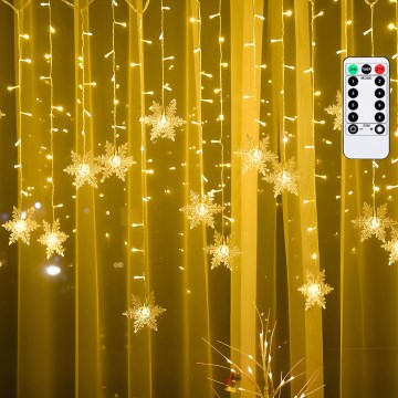 Aigostar - LED välistingimustes jõulutuled 120xLED/8 režiimi 3x0,7m IP44 soe valge + kaugjuhtimispult