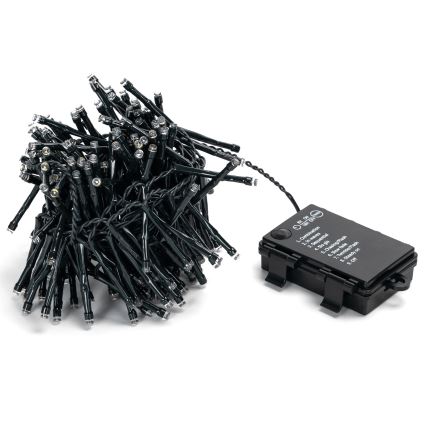 Aigostar - välitingimustesse mõeldud LED-jõulutuled 200xLED/8 funktsiooni 3xAA 5,3 m IP44 külmvalge