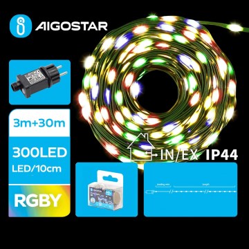 Aigostar - LED välistingimustes kasutatav jõuluvalguskett 300×LED/8 funktsiooni 33 m IP44 mitmevärviline