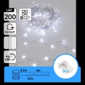 Aigostar - LED välistingimustesse mõeldud jõulutuled 200xLED/8 funktsiooni 3xAA 6,3m IP44 külmvalge