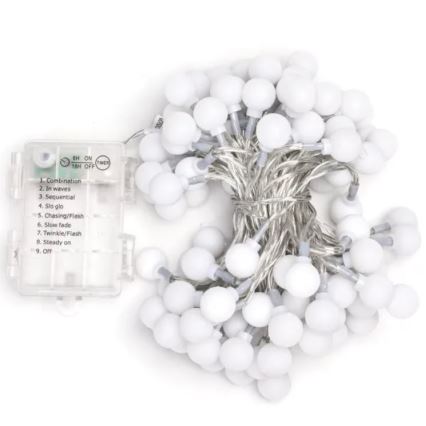 Aigostar - LED välisvalguskett 100xLED/3xAA/8 funktsiooni 10,3 m IP44 külmvalge