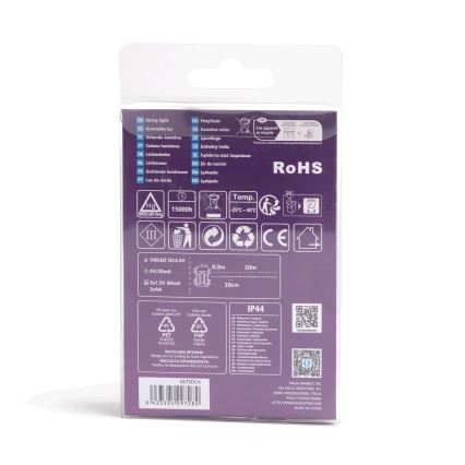 Aigostar - LED välivalguskett 100xLED/8 funktsiooniga/3xAA10,3m IP44 mitmevärviline