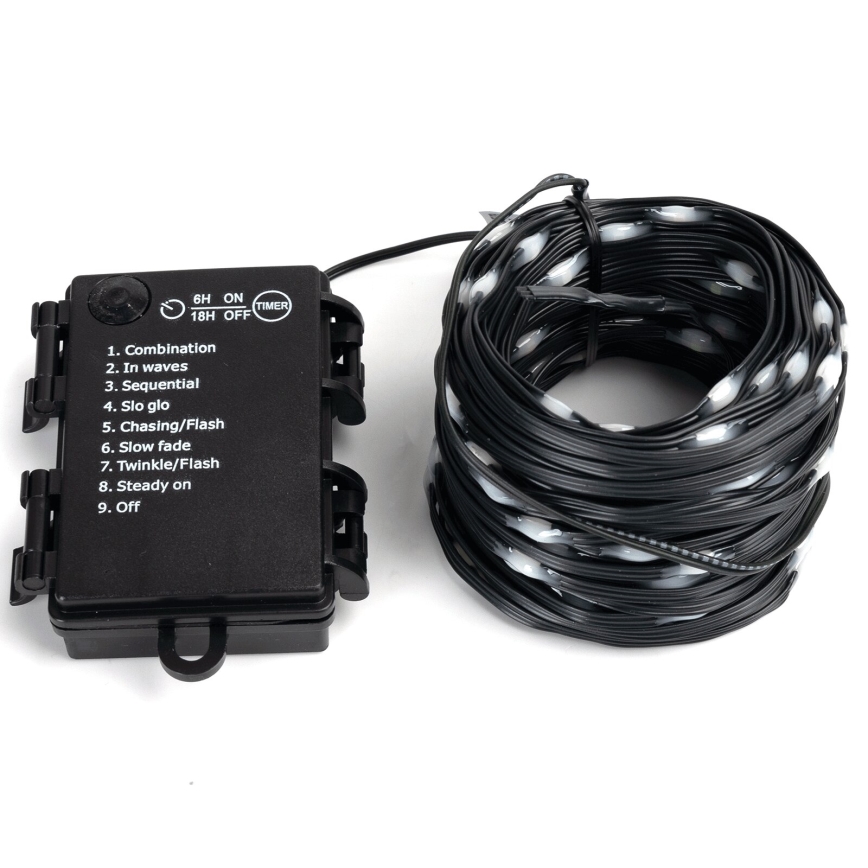 Aigostar - LED-välisvalguskett, 150 LED / 8 režiimi, 3x AA, 15,3 m, IP44, mitmevärviline