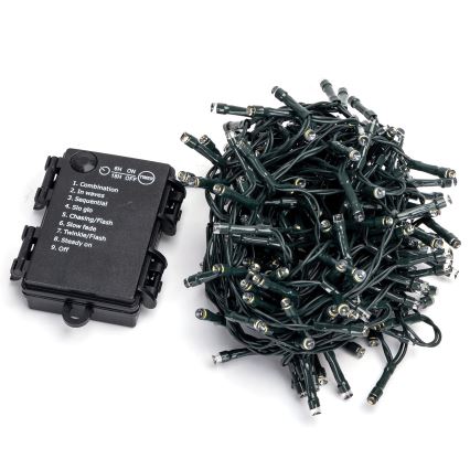 Aigostar - LED välisvalguskett 200xLED/8 funktsiooni 3xAA 10,3m IP44 mitmevärviline