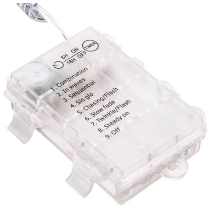 Aigostar - LED välisvalguskett 50xLED/3xAA/8 funktsiooni 5,3 m IP44 külmvalge