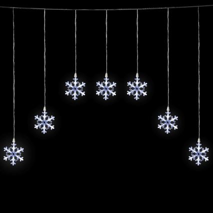 Aigostar - LED välisvalguskett 84xLED/8 funktsiooni 1,2x1m IP44 külmvalge lumehelbed