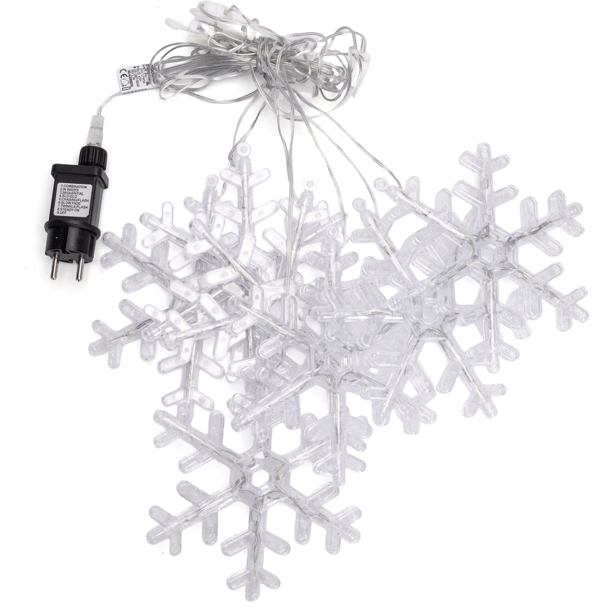 Aigostar - LED välisvalguskett 84xLED/8 funktsiooni 1,2x1m IP44 külmvalge lumehelbed