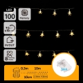 Aigostar - LED välitingimuste jõulukett 100xLED/8 funktsiooni 3xAA 10m IP44 soe valge tähekujulised