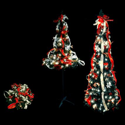 Aigostar - LED välistingimustes jõulupuu 100xLED 1,5m IP44 punane külmvalge