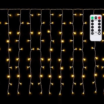Aigostar - LED välitingimustele mõeldud jõulukett 300xLED/8 funktsiooni 3x1m IP44 soe valge + kaugjuhtimispult