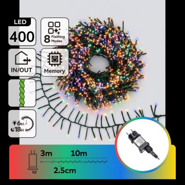 Aigostar - LED välitingimustes jõulukett 400xLED/8 funktsiooni 13m IP44 mitmevärviline