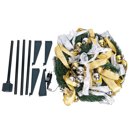 Aigostar - LED-välijõulupuu, 150 LED, 1,8m, IP44, valge/kuldne, soe valge