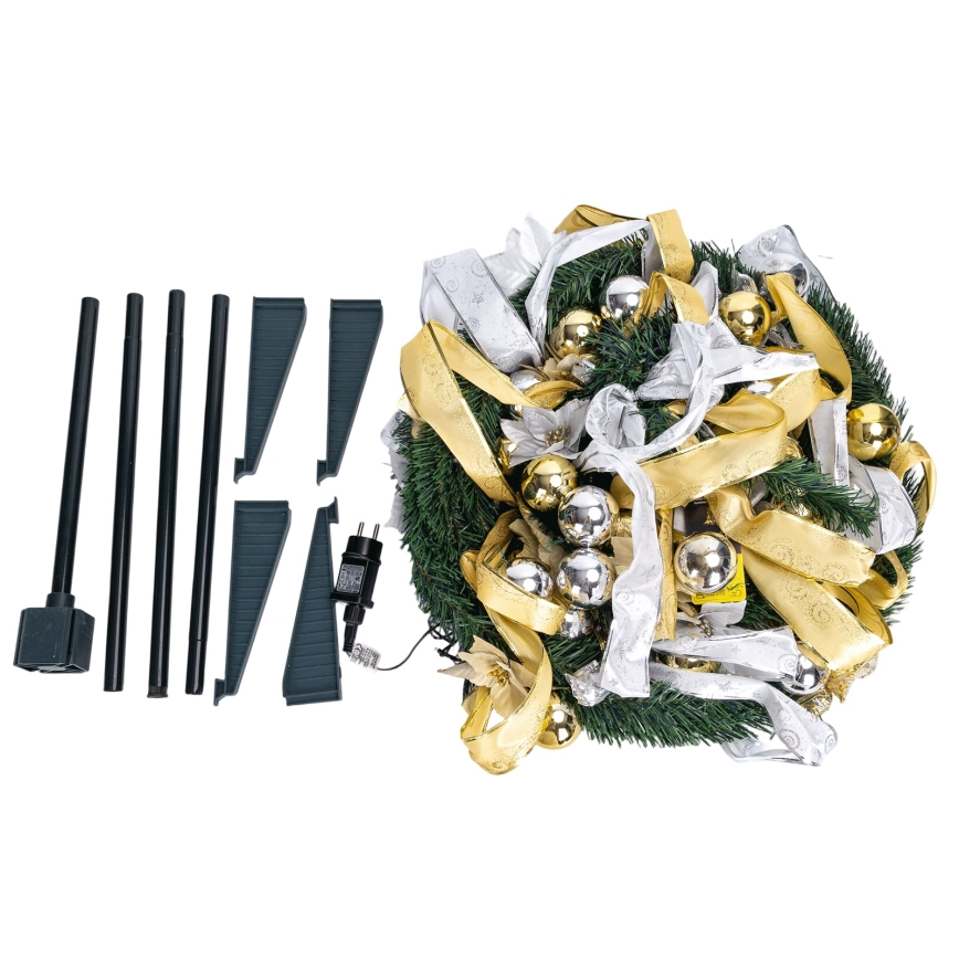 Aigostar - LED-välijõulupuu, 150 LED, 1,8m, IP44, valge/kuldne, soe valge