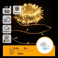 Aigostar - LED-välivalguskett 50 LED-iga / 8 funktsiooni 3xAA, 5,3 m, IP44, soe valge
