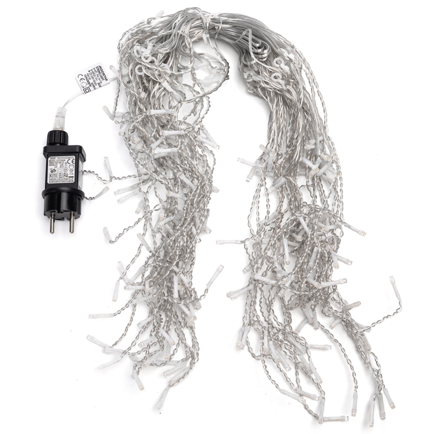 Aigostar - LED-välisvalgustuse valguskett, 200 LED, 3,6 W, 230 V, 8 funktsiooni, 10 x 0,4 m, IP44, külmvalge