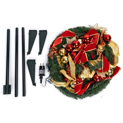 Aigostar - LED välitingimustes jõulupuu 100xLED 1,5m IP44 punane/kuldne soe valge