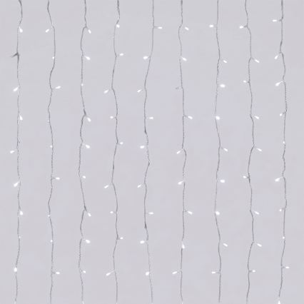 Aigostar - väljas kasutamiseks mõeldud LED-jõulutuled 192xLED/8 funktsiooniga 3xAA 4,5x1,2m IP44 külmvalge