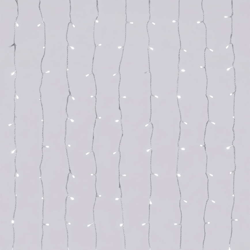 Aigostar - väljas kasutamiseks mõeldud LED-jõulutuled 192xLED/8 funktsiooniga 3xAA 4,5x1,2m IP44 külmvalge