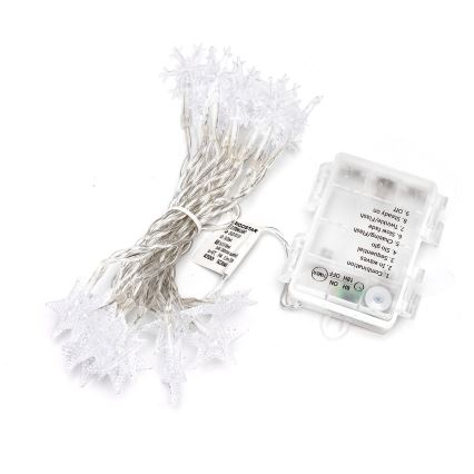 Aigostar - LED välitingimustesse mõeldud jõulutuled 25xLED/8 režiimi 3xAA 2,5 m IP44 külmvalge