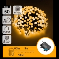 Aigostar - LED väljas kasutamiseks jõulutuled 50xLED/8 funktsiooni 3xAA 5,3m IP44 soe valge