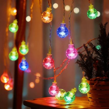 Aigostar - LED väljas kasutatavad jõulutuled 100xLED/8 funktsiooniga 3xAA 10,3m IP44 mitmevärviline