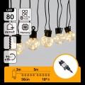 Aigostar - LED väljas kasutatav dekoratiivne valguskett 80xLED/8 funktsiooni 5m IP44 soe valge