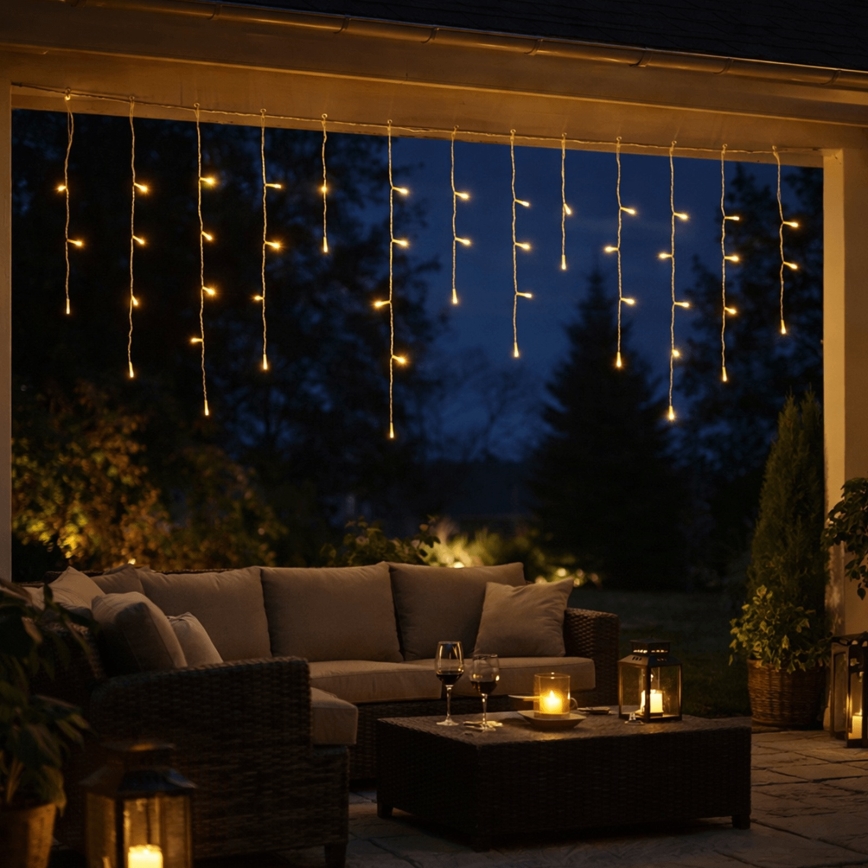 Aigostar - LED välistingimuste jõulukett 300xLED/8 režiimi 3xAA 18x0,6 m IP44 soe valge