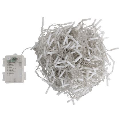 Aigostar - LED välistingimuste jõulukett 300xLED/8 režiimi 3xAA 18x0,6 m IP44 soe valge