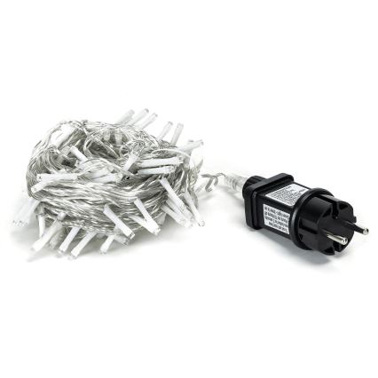 Aigostar - LED väljas kasutatav jõulukaunistuste valgusketi 50xLED/8 funktsiooni 8m IP44 külmvalge