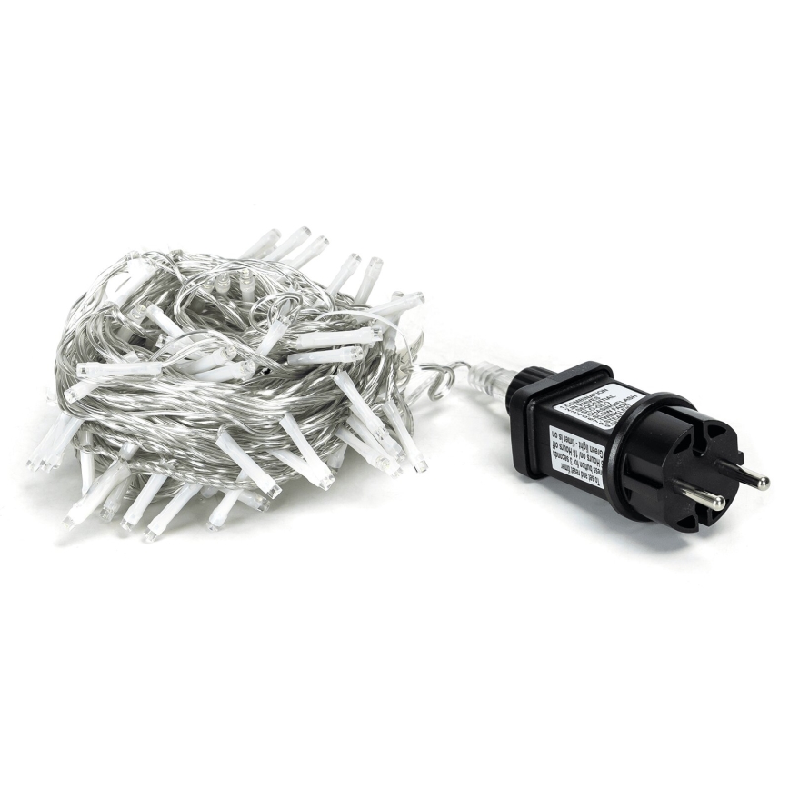 Aigostar - LED väljas kasutatav jõulukaunistuste valgusketi 50xLED/8 funktsiooni 8m IP44 külmvalge