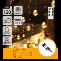 Aigostar - LED väljas kasutatav jõulukaunistuste valguskett 120xLED/8 funktsiooni 3x0,6m IP44 soe valge + kaugjuhtimispult