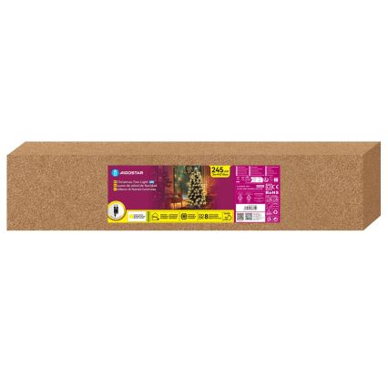 Aigostar - LED välitingimustele mõeldud jõulupuu 245xLED, 8 režiimi, 2,1 m, IP44, soe valge