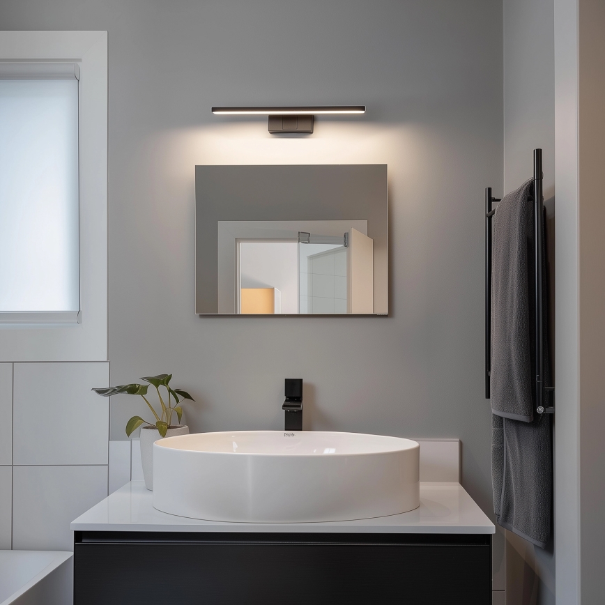 Aigostar - LED vannitoa peegli valgusti LED/8W/230V 4000K 40 cm IP44 must