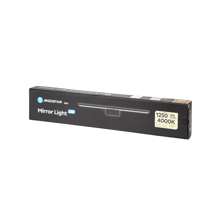 Aigostar - LED vannitoa peeglivalgusti LED/12W/230V 4000K 60 cm IP44 must