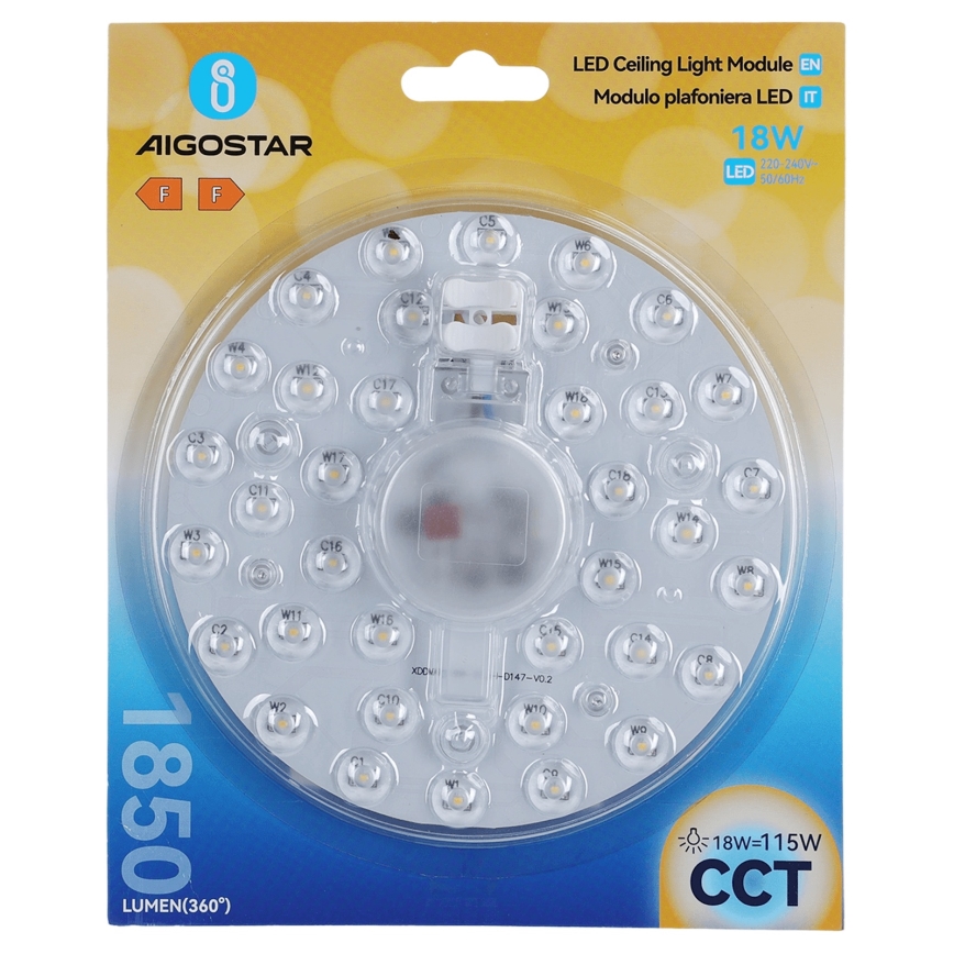 Aigostar - magnetiline LED-moodul LED/18W/230V 3000/4000/6500K