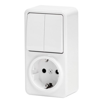 Aigostar - Majapidamise lüliti 2P koos pistikupesaga 1x10A/250V SCHUKO