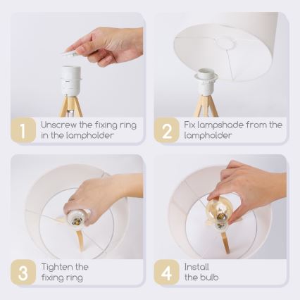 Aigostar - Männipuidust laualamp 1xE27/60W/230V