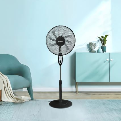 Aigostar - Seisev ventilaator 55W/230V 130 cm must + kaugjuhtimispult