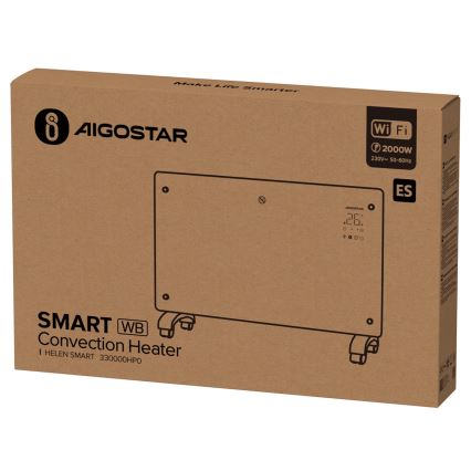 Aigostar - Nutikas elektriline otsekuumutaja/konvektor LCD-ekraaniga ECO/1000/2000W Wi-Fi
