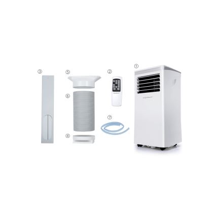 Aigostar - Nutikas mobiilne õhukonditsioneer 3-ühes 1003W/230V 9000 BTU Wi-Fi valge + kaugjuhtimispult