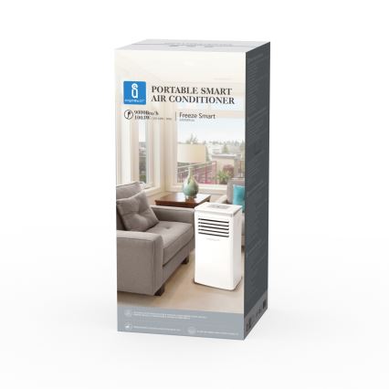 Aigostar - Nutikas mobiilne õhukonditsioneer 3-ühes 1003W/230V 9000 BTU Wi-Fi valge + kaugjuhtimispult