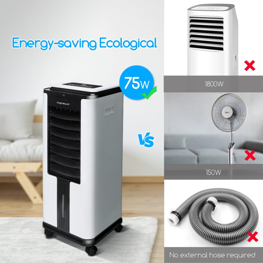Aigostar - Õhujahuti 75W/230V must/hõbe + pult