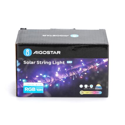 Aigostar - päikese-LED valguskett 100xLED/8 funktsiooni 12m IP65 mitmevärviline