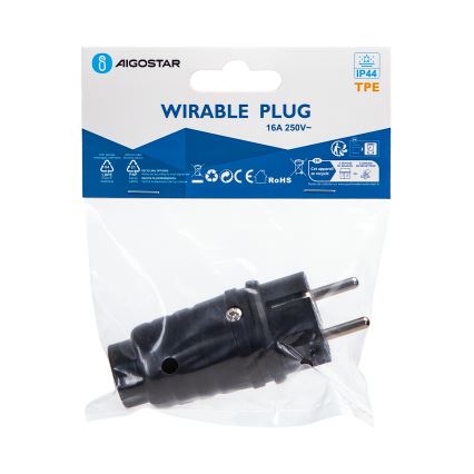 Aigostar - Pistik niiskesse keskkonda 16A 250V IP44