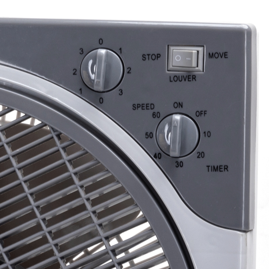 Aigostar - Põrandafänn 35W/230V läbimõõt 30 cm valge/hall