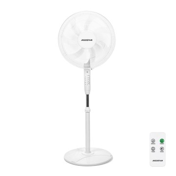 Aigostar - Põrandafänn 60W/230V valge + kaugjuhtimispult